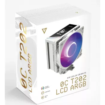 MODECOM Volcano 0C T202 LCD ARGB Chłodzenie procesora powietrzne 12 cm Biały