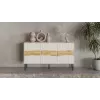 Komoda Cama Meble INSERTO 3D 143,5×40×80 cm — wykończenie kaszmir z LED