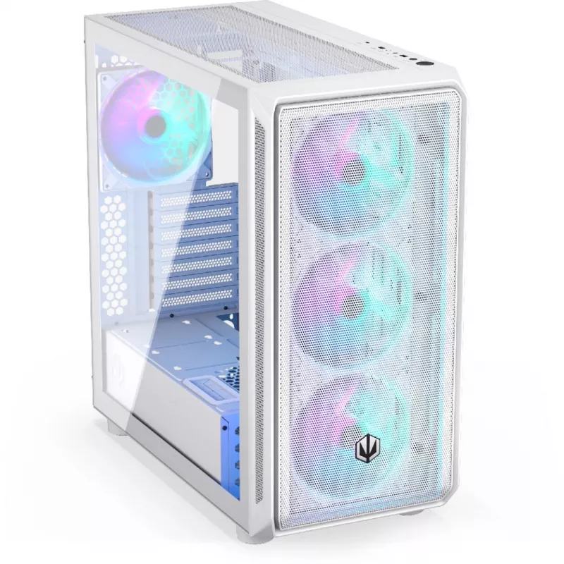 Endorfy Arx 700 ARGB PC-Obudowa, Midi-Tower, ATX, hartowane szkło - w zestawie 4x 140-mm-ARGB-wentylator, biała (EY2A017)