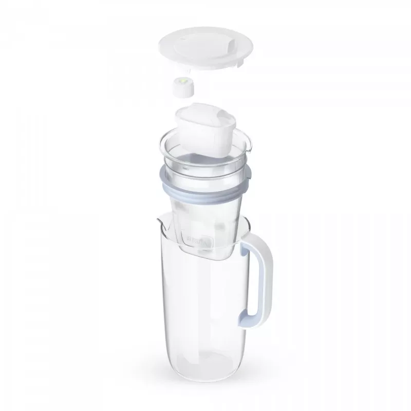 Dzbanek filtrujący wodę BRITA 1050452, MAXTRA, zbiornik 2,5 L (1,4 L przefiltrowanej), niebiesko-biały