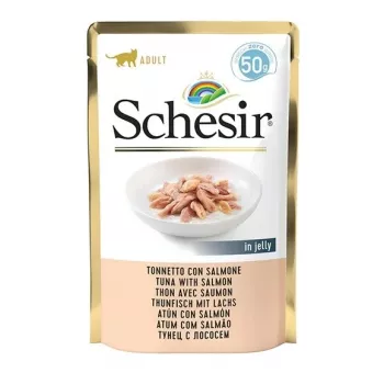 SCHESIR w galarecie Tuńczyk z łososiem - mokra karma dla kota - 50 g