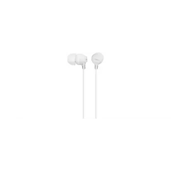 Sony MDR-EX15LP, Przewodowe, 8 - 22000 Hz, Muzyka, 3 g, Słuchawki, Biały