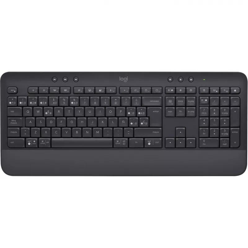 Logitech Signature K650 - Klawiatura - Bezprzewodowa - Bluetooth 5,1 - QWERTY - Hiszpański - Grafit (920-010917)