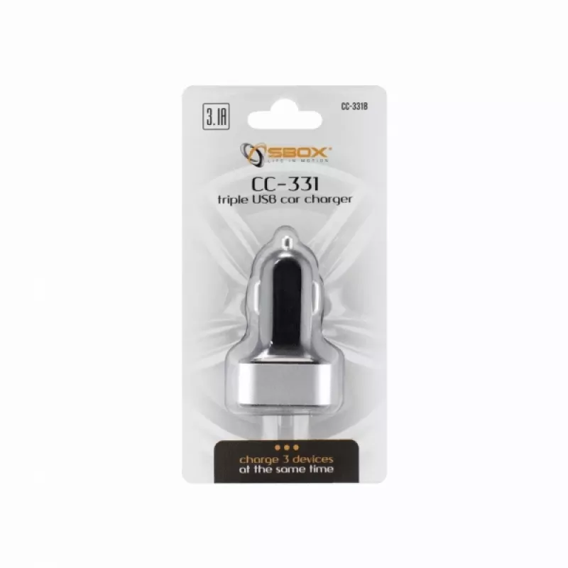 Sbox Car Charger CC-331B 3.1A czarno-szary