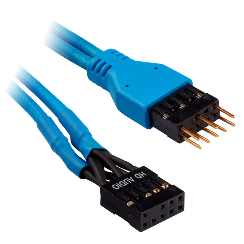 Corsair Premium Sleeved Frontpanel Kabel Verlängerungskit, blau