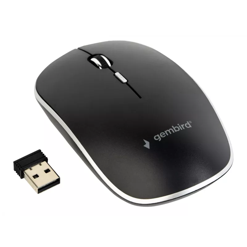 MYSZ USB OPTYCZNA BEZPRZEWODOWA CZARNA/CICHA MUSW-4BS-01 GEMBIRD