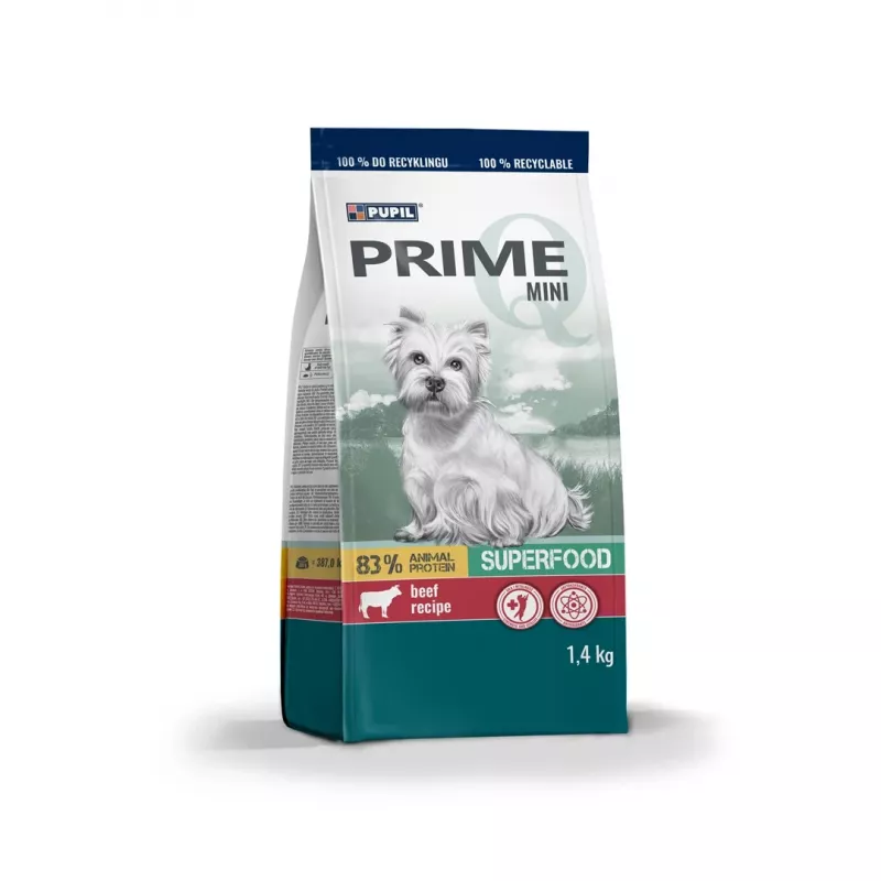 PUPIL Prime Mini bogata w wołowinę z wątróbką - sucha karma dla psów - 1,4 kg