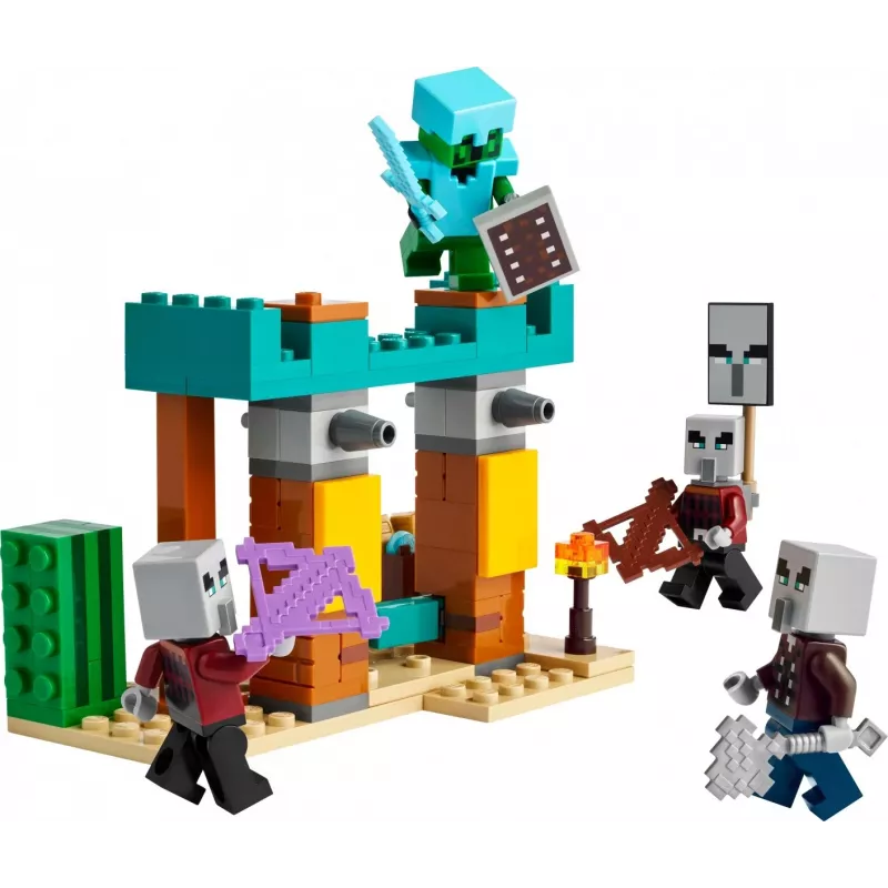 Zestaw konstrukcyjny LEGO The Illager Desert Patrol 21267 – zestaw Minecraft, 105 elementów, 4 minifigurki, 80×60×110 mm