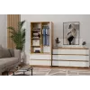 Komoda 6-szufladowa 120 cm Top E Shop Malwa — Dąb rzemieślniczy / Biały, Płyta wiórowa