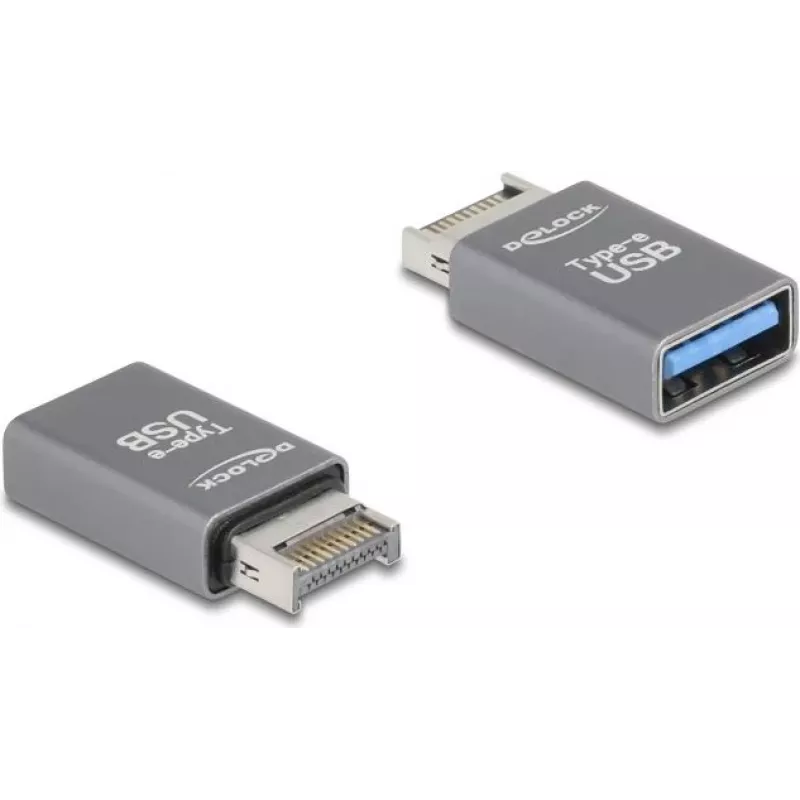 DeLOCK 67230 Adapter przejściowy USB Type-E USB Type-A Szary