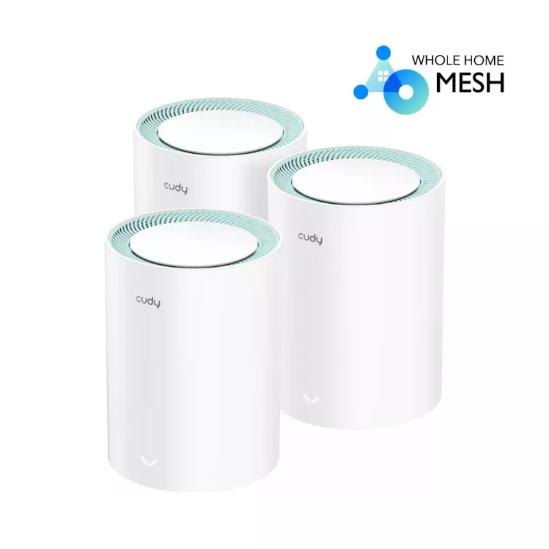 Cudy M1300 3-PAK system mesh Wi-Fi Dual-band (2,4 GHz / 5 GHz) Wi-Fi 5 (802.11ac) Biały 1 Wewnętrzna