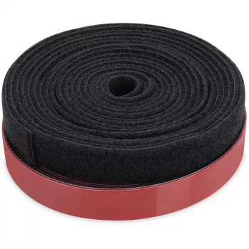 Klettband-Kabelmanagement-System, Kabelbinder schwarz, 2,5 Meter Pilzkopfband + 5 Meter Flausch-/Klettband