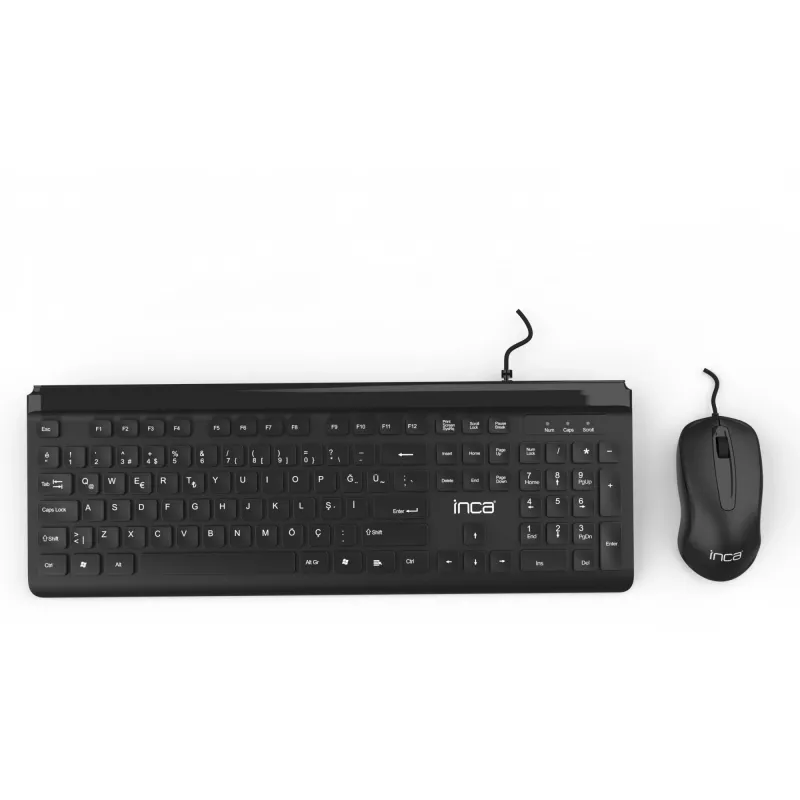 Inca IMK-377 Klawiatura z myszą Biurowa USB Turecka Czarna