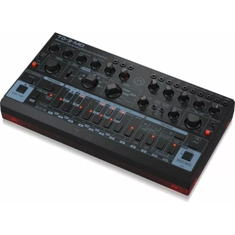 Analogowy monofoniczny syntezator basowy Behringer TD-3-MO-BK — styl 303, monofoniczny analogowy syntezator basowy, czarny
