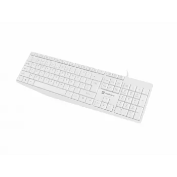 Przewodowa klawiatura pełnowymiarowa NATEC NAUTILUS NKL-1951, 105 klawiszy, US International QWERTY, biała, USB, 1.8 m
