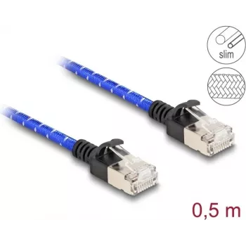 Kabel sieciowy DeLOCK RJ45 Cat.6A 0.5m niebieski