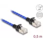 Kabel sieciowy DeLOCK RJ45 Cat.6A 0.5m niebieski