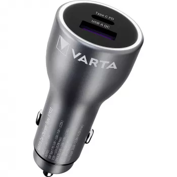 Ładowarka samochodowa Varta 57933101111, 45W łącznie, 1× USB-A, 1× USB-C