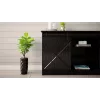 komoda 160x80x35 GRANERO czarny/czarny połysk
