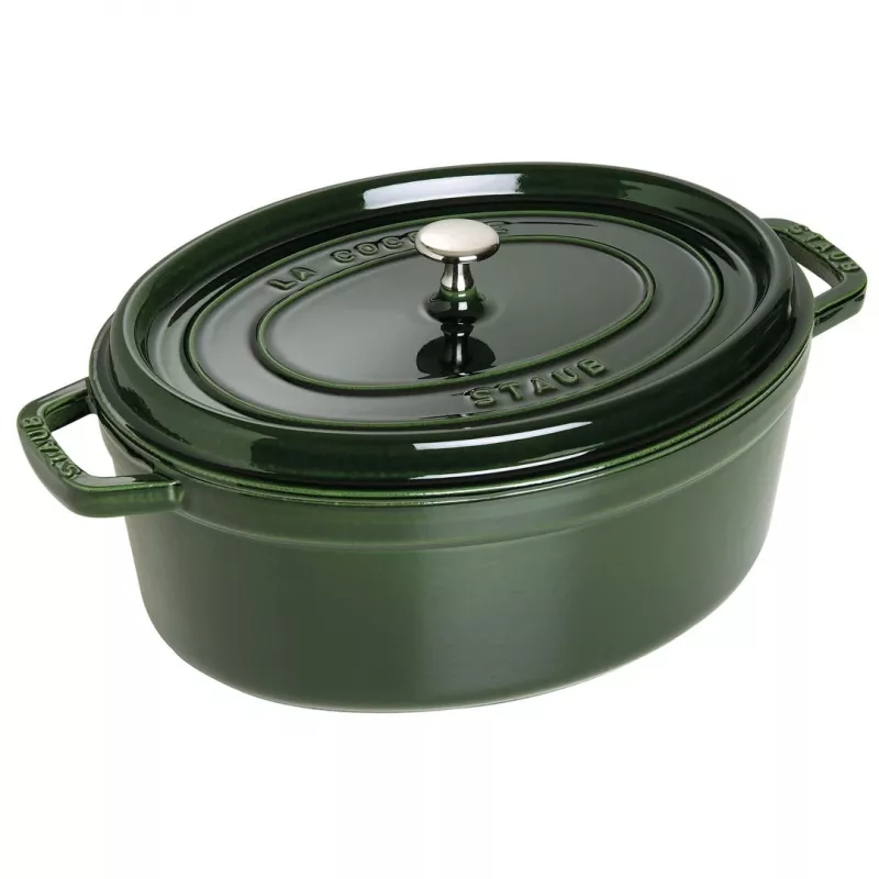 Staub La Cocotte 33 cm owalny garnek żeliwny, zielony bazylia