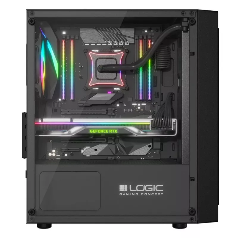 Logic Atos ARGB Mini USB 3.0 obudowa Micro Tower, czarna (AM-ATOS-10-0000000-0002)