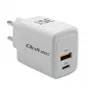 Ładowarka QOLTEC 51824 GaN 35W USB-C PD i USB QC 3.0, 5–20V, 1x USB-C, 1x USB-A