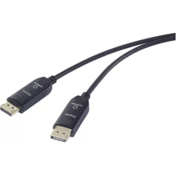 Kabel światłowodowy / połączeniowy DisplayPort Renkforce, wtyk DisplayPort, wtyk DisplayPort, 30,00 m, czarny, RF-6117772, kabel DisplayPort 8K UHD (RF-6117772)