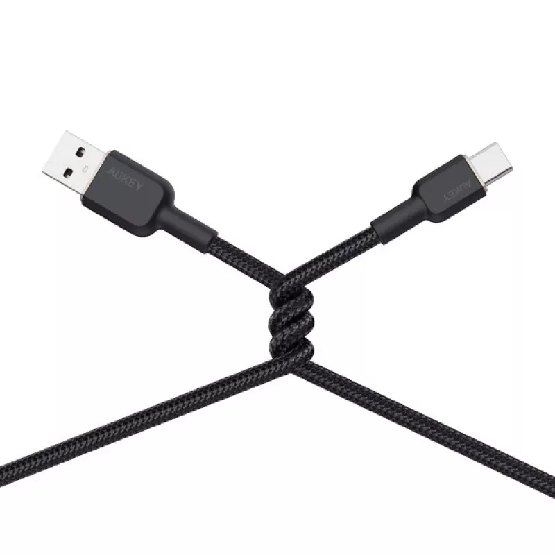 Kabel USB A na USB C Aukey CB-NAC1, 1 m, pleciony nylon, USB PD 60W, USB 2.0