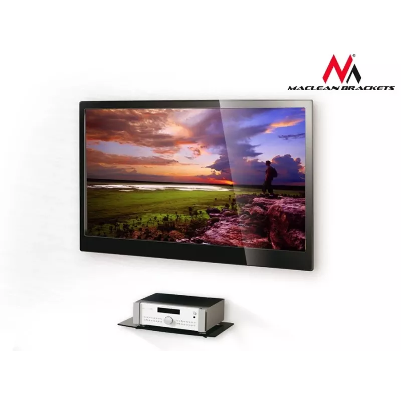 Akcesorium półkowe MACLEAN MC-629 — półka na TV/DVD z mocowaniem do masztu, 360×250 mm, maks. obciążenie 8 kg
