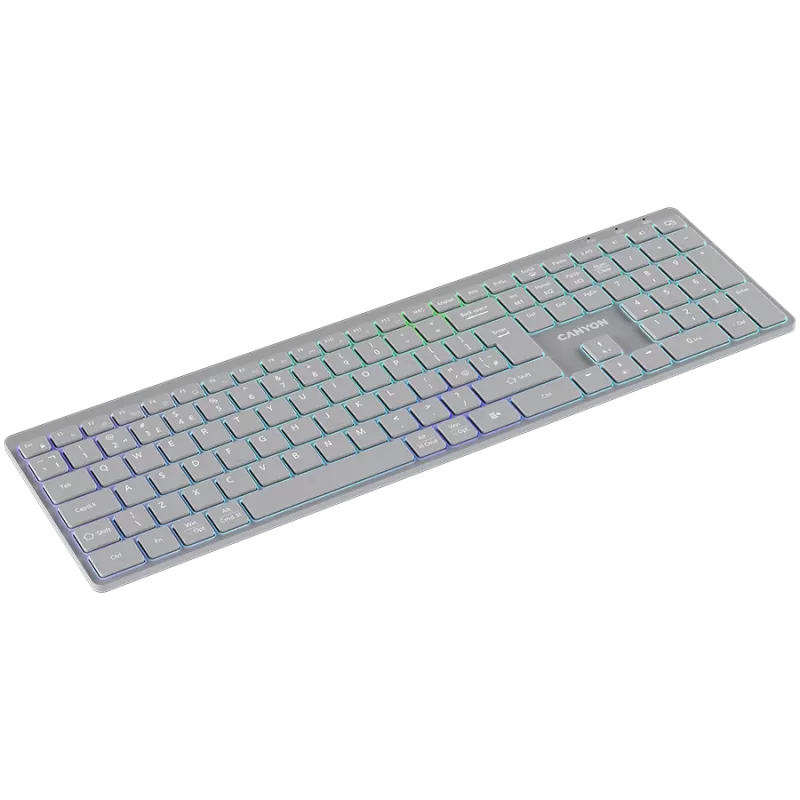 Klawiatura CANYON HKB-W11 UK/US RGB Dual Mode Wireless Grey