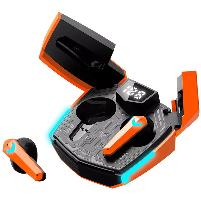 Słuchawki Canyon GTWS-2 Bezprzewodowe Nauszne Gaming USB Type-C Bluetooth Stacja Ładująca Pomarańczowe (CND-GTWS2O)