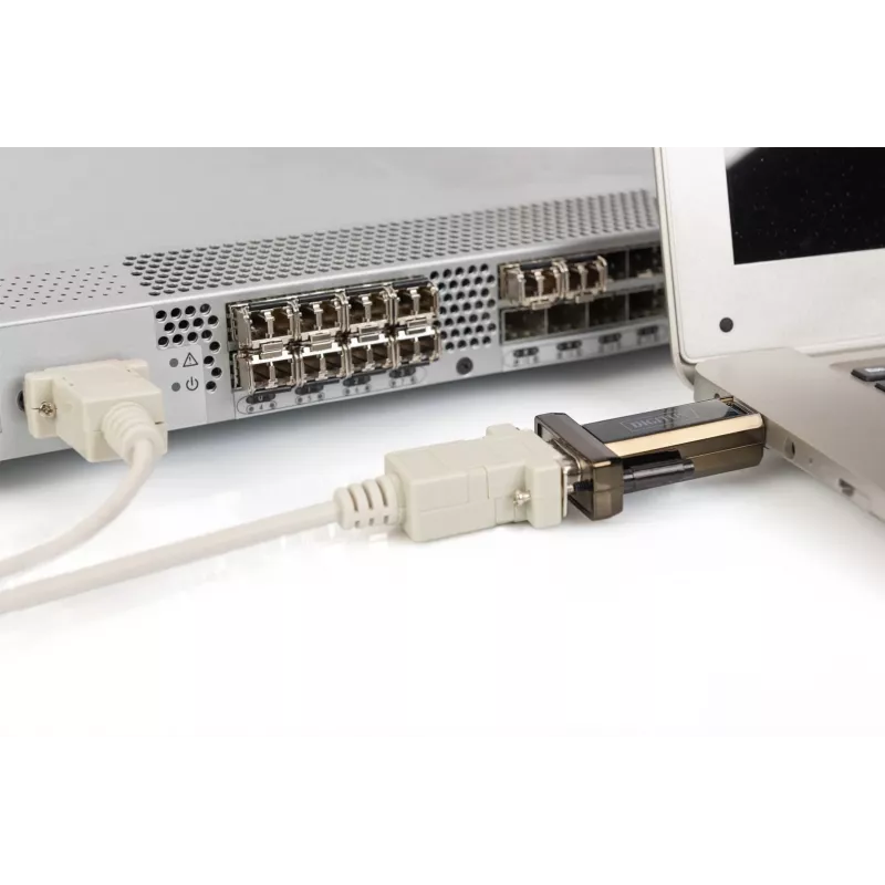 Konwerter USB 2.0 na szeregowy DIGITUS DSUB 9M z kablem USB 80cm, chipset FTDI (FT232RL)