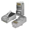 Modularne złącze RJ45 QOLTEC 54554 CAT5e FTP, 100 szt., srebrny, tworzywo sztuczne, 11×22×18 mm