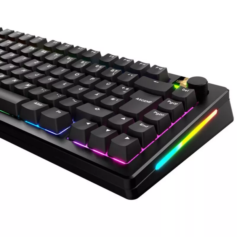 Keycaps GLORIOUS GPBT Basics — zestaw nasadek PBT, układ DE ISO, czarny