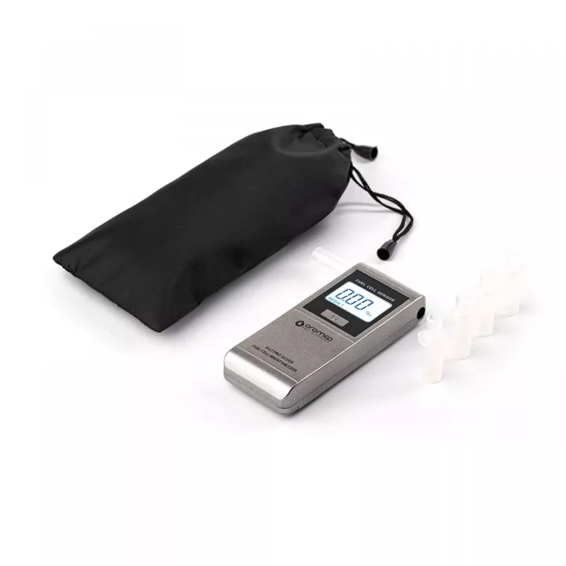 Alkomat ORO‑MED X12 PRO srebrny — alkomat bezdotykowy, zakres 0–4 g/L, LCD, baterie AAA