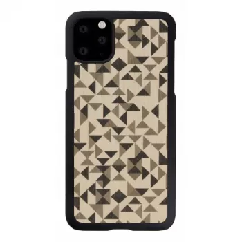 Etui na telefon man and wood do iPhone 11 Pro Max — czarny wzór mono triangle