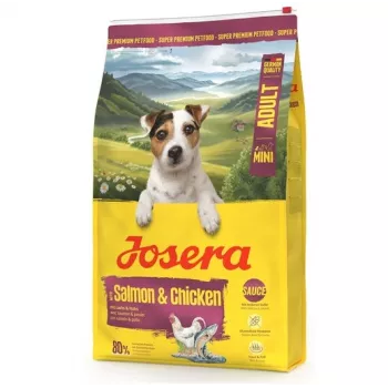 Sucha karma dla psa JOSERA Mini Adult Łosoś i Kurczak 10 kg — pełnoporcjowa sucha karma dla małych dorosłych psów, 26% białka, 16% tłuszczu