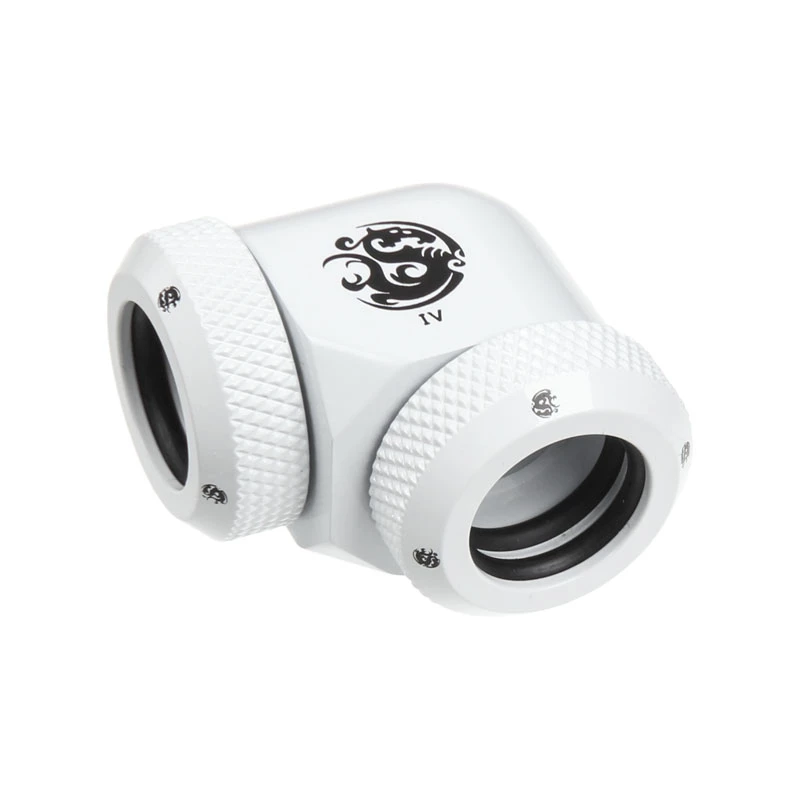 Adapter 90° BitsPower Multi-Link do 2 złączek AD 12 mm — biały (BP-DWE90DML)