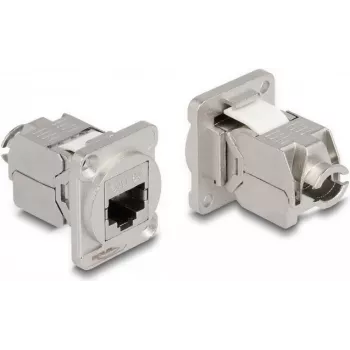 Moduł D-Type DeLOCK RJ45 Kat.6A żeński na LSA żeński stal nierdzewna