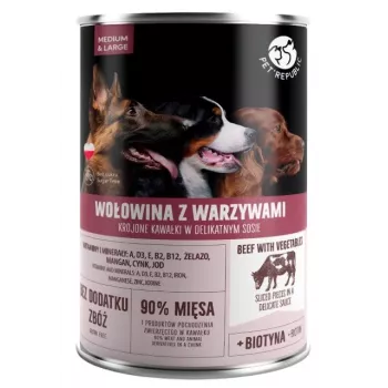 Mokra karma dla psa PetRepublic PET REPUBLIC Adult Medium & Large Wołowina z warzywami 1250 g