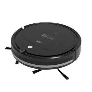 Robot odkurzający TEESA Smart VAC 2 — okrągły, czarny, siła ssania 1000 Pa, bateria litowa 9,6 V/2000 mAh, pojemnik na kurz 0,2 l, Wi‑Fi, automatyczny powrót