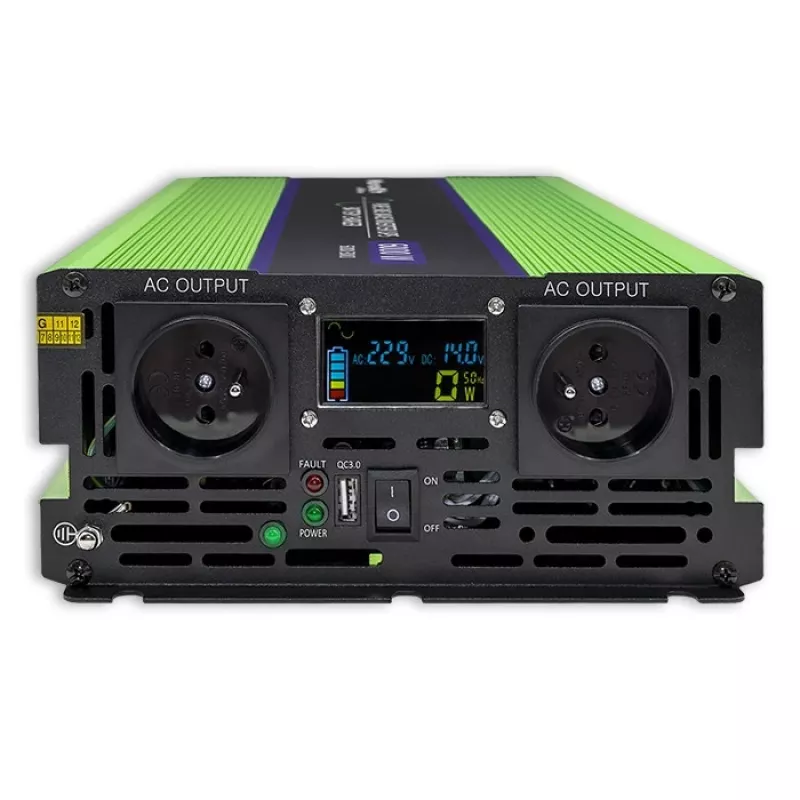 Przetwornica samochodowa Qoltec Monolith 6000 W Zielona 12 V