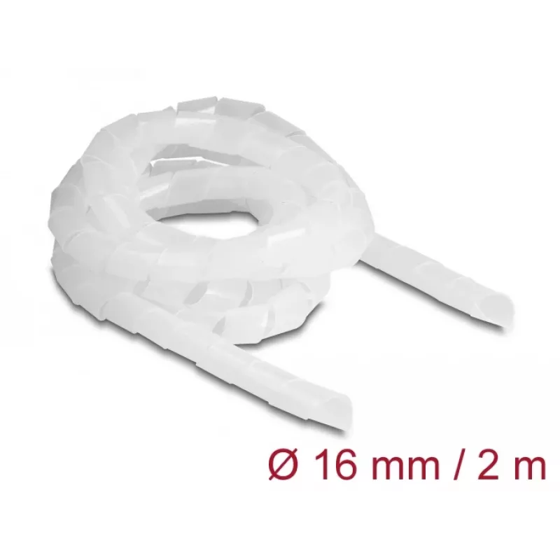 DeLOCK Wąż spiralny elastyczny 2 m x 16 mm przezroczysty polietylen