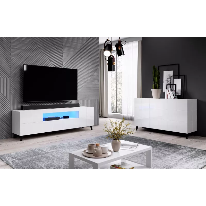 Cama Komoda 2D REJA biały połysk/biały połysk