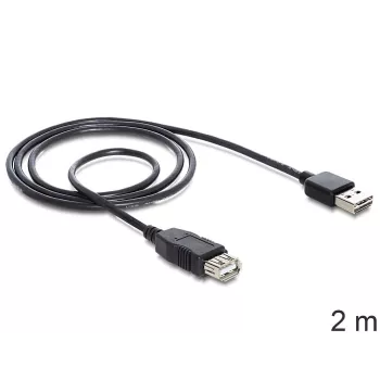 Kabel USB DeLOCK EASY-USB 2.0-A 2m Czarny