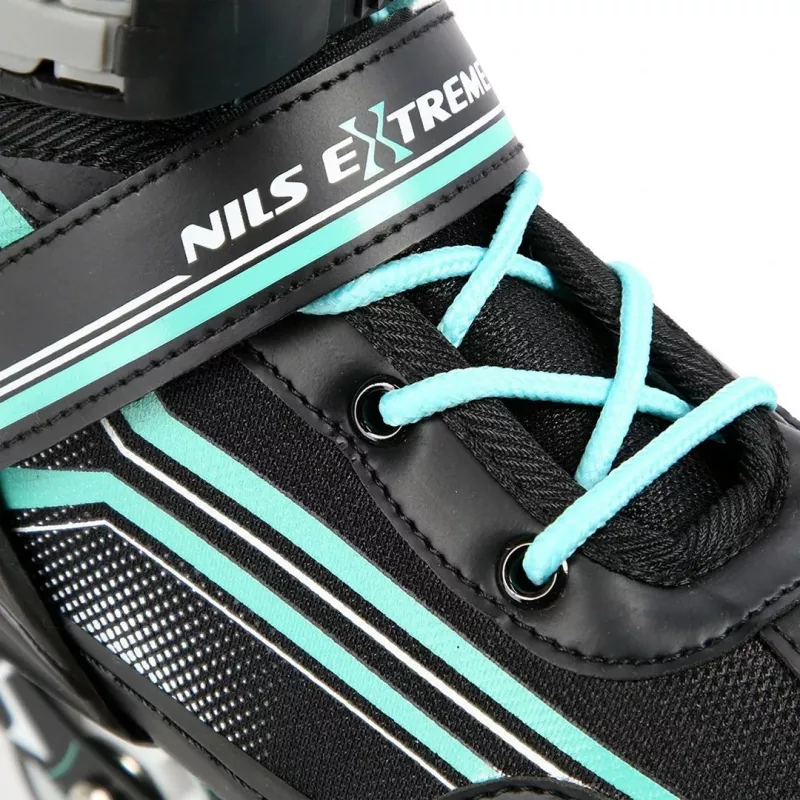 Nils Extreme NH18190 2IN1 Skates Czarny/niebieski SIZE. M (34-38)) Z wymiennymi łyżwami hokejowymi