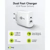 USB-C Dual-Fast Charger, PD, GaN, 65 Watt (biały, 1x USB-C, 1x USB-A, Power Delivery)