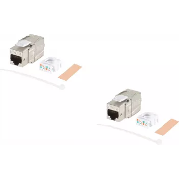 Keystone Jack ShiverPeaks Cat 8.1 Metal BS08-45003-2, ekranowany wkład RJ45 do szybkiego Ethernetu