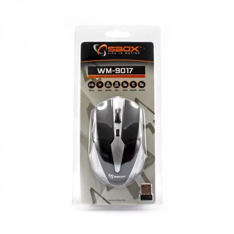 Mysz SBOX WM-9017BS Czarno-Srebrna USB