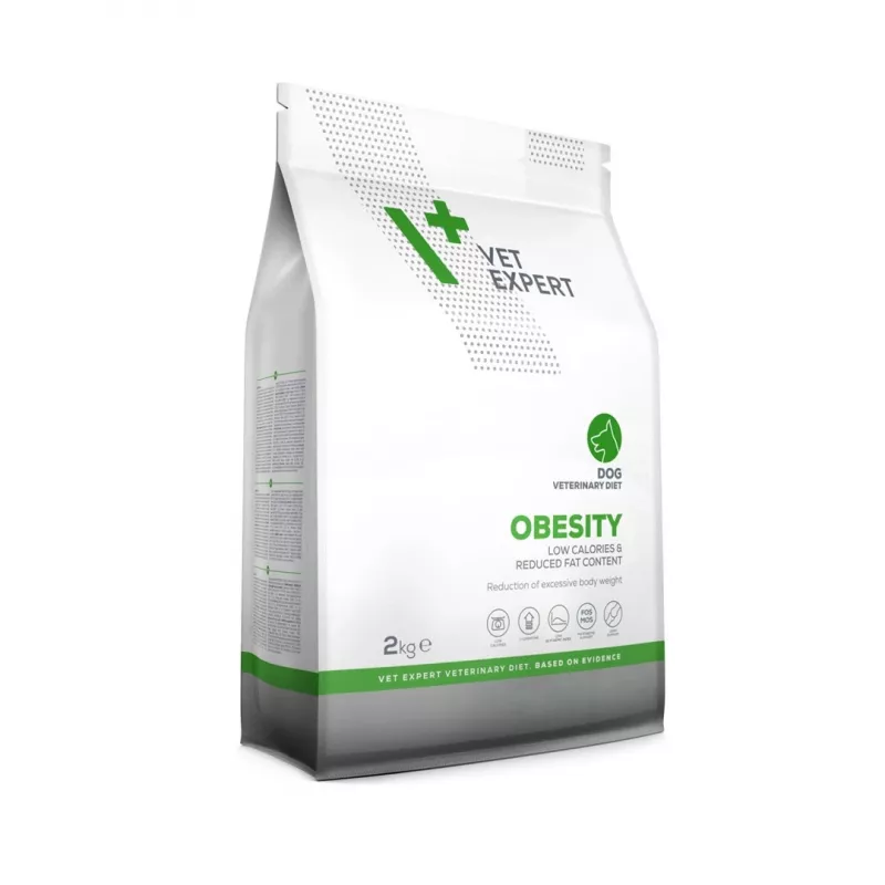 Sucha karma dla psów VETEXPERT Veterinary Diet Obesity 2 kg — kontrola masy ciała dla dorosłych, drób, białko 30%, tłuszcz 6,5%